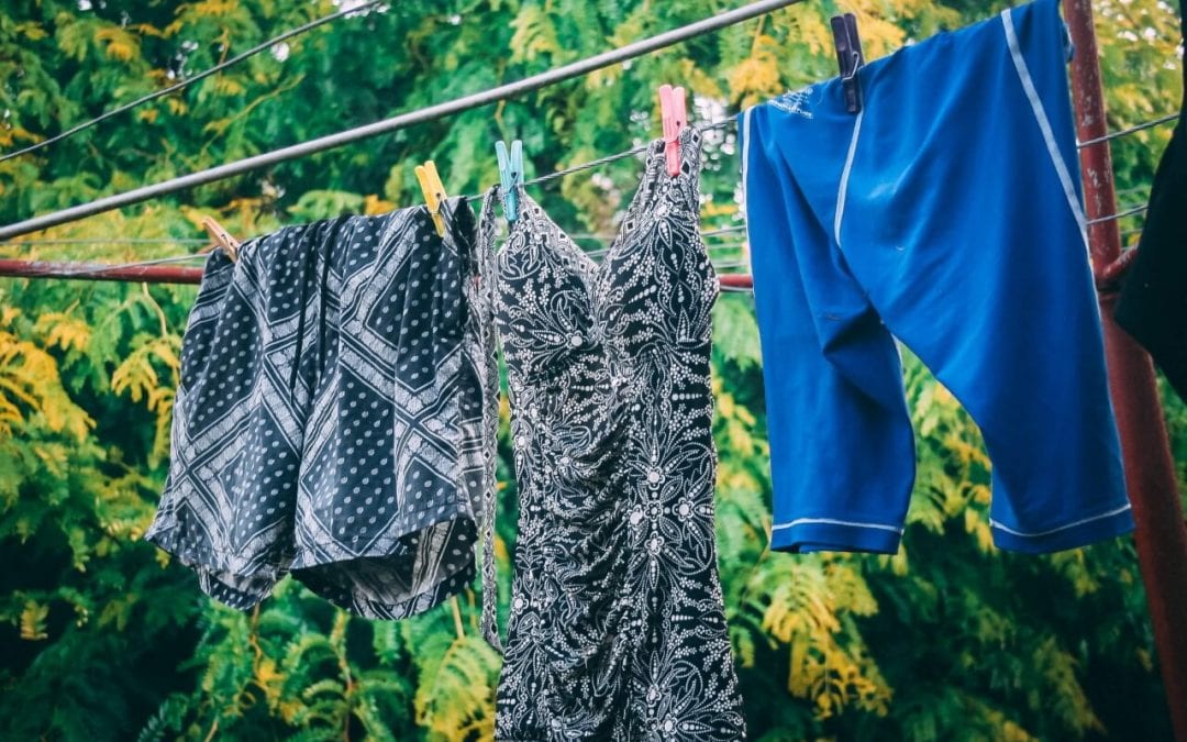 To reduce humidity indoors, dry clothing outside